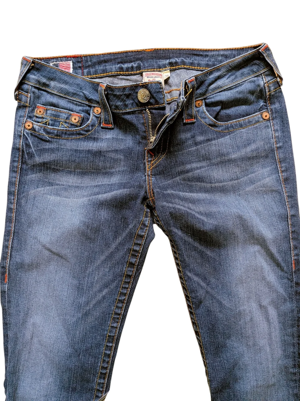 Vintage Y2K 00's USA Made True Religion Women’s Denim Jeans Classic Back Pocket - Picture 2 of 11